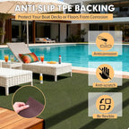 Marine Carpet,6 FT x 10 FT Olive Green Indoor Outdoor Carpet 0.2" Thick with Water-Proof TPE Backing, Non-Slide for Home, Patio, Porch, Deck