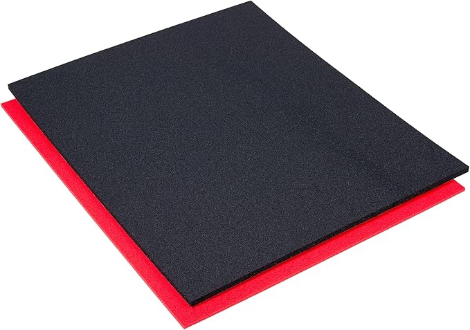 5S TOOL BOX SHADOW FOAM ORGANIZERS (2 COLOR) CUSTOM SIZE (26.25" x 39.75", Black Top/Red Bottom)