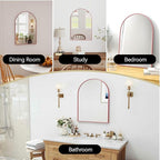 30x20 Arch Mirror Full Length Wall Mounted Hanging or Against Wall Metal Aluminium Alloy Frame Dressing Mirrors for Entryway Bedroom Bathroom Living Room 30 20 inch Rosegold Rose Gold