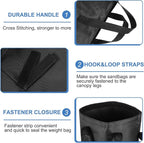 PATIKIL Canopy Weight Sand Bags, 4 Pack 150 Lbs Total Extra Large Weights Bags Waterproof Tent Leg Weights Sandbags for Outdoor Canopy Tent Sun Shelter Patio Ladder Black (21x9")