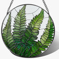 8-Inch Stained Glass Ornament, Stained Glass Window Hanging, Window Hanging Decor Suncatcher, Fern Plant Ornament | Christmas, Mother's Day, Birthday | Gifts for Mom, Grandma Gifts, Plant Lover Gift
