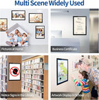Acrylic Magnetic Sign Holder Wall Mount, Self Adhesive Magnetic Display Frame with Nano Tape and Strong Magnetic Border for Wall, Door, Glass, Home, Store, Office (Black, 11" x 17" / 5 Pack)