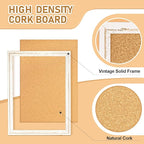 DOLLAR BOSS White Cork Board for Wall - 24 X 18 Inches, Rustic Wooden Frame Bulletin Board, Decorative Hanging Pin Board for Office & Home Decor