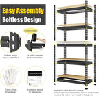 PrimeZone Storage Shelves 2 Pack 5 -Tier Heavy Duty Shelf, 1325 lbs /Pack Capacity Adjustable Metal Garage Storage Rack, Shelving Unit Rack 28" x 12" x 59" for Warehouse Pantry Closet Kitchen Black