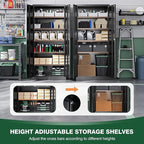 Letaya Metal Garage Storage Cabinets with Lock Door and Adjustable Shelves, Steel Tool Cabinets for Home,Office,Warehouse Organisieren (Black)