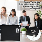 6 Pcs Interoffice Mailer Canvas Transit Sack Zipper Bag 18" x 14" Large Zipper Pouch with Grommet Interoffice Mail Bag (Black)