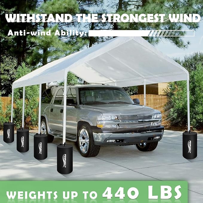 Canopy Water Weight Bag,440 LBS Heavy Duty Tent Weights Set of 8 Leg Weights for Pop Up Canopy,Tent,Gazebo,Carport,Black