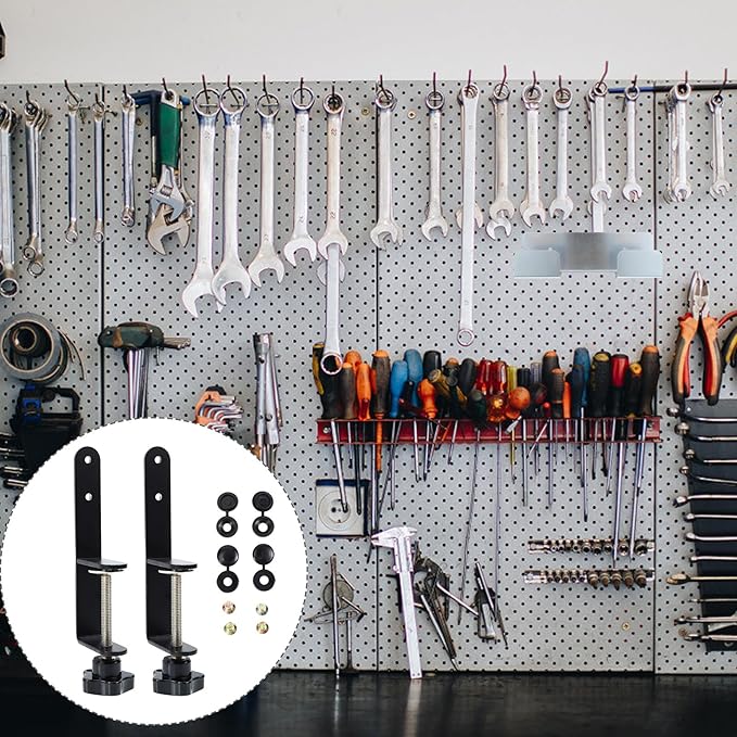 Metal Pegboard Hooks Set Sturdy Pegboard Bracket Clips for Easy Installation, Organizing Small Utensils Crafts, Black, Home Use