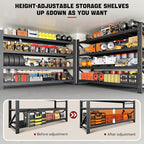 5000LBS Storage Shelves,60" W Garage Shelving Heavy Duty Metal Adjustable Garage Shelves, Shelving Units Industrial Shelving for Warehouse,60" W x 24" D x 70" H,Black