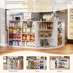 PAKASEPT Reception Desk with Counter for Retail & Checkout,Modern Front Reception Counter with Drawers & Open Shelves,L-Shaped Retail Counter with Storage for Countertop,Beauty Salon,Shop,Bar,White