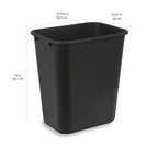 Amazon Basics Trash Can, Rectangular Commercial Office Wastebasket, 7 Gallon (Pack of 2), Black
