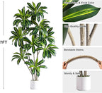 Artificial Dracaena Plant 7FT - Realistic Fake Dracaena Tree Tall Large Faux Silk Plants Fake Floor Potted Artificial Plants for Home Decor, Office Plants