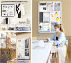 SWANCROWN Enclosed Bulletin Boards Magnetic Glass Covered Notice Information Cabinet with Aluminum Frame 38x28inch (9xA4)