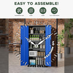 Greenvelly Metal Storage Cabinet, 72" Locking Metal Garage Storage Cabinet with Doors and 4 Adjustable Shelves, Lockable Steel Cabinet for Home Office, Garage, Shop, School (Blue 32" W x 16" D)