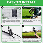 LED Outdoor Spotlight Kit, with 4 Pack Black Low Voltage Landscape Light and 100FT Cable and 20 Wire Connectors, Waterproof Aluminum Light for Patio Yard House, Without Transformer