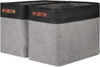 DULLEMELO Extra Large Storage Baskets, Fabric Storage Bins for Organizing Shelves Nursery Toys Books, Closet Baskets and Bins with Handles, Black&Grey, 2-Pack