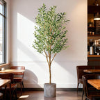 Tall Fake Olives Trees Large Artificial Olive Tree Indoor Outdoor Realistic Floor Plant Faux Flowers Plants for House Home Living Room Bedroom Office Front Porch Modern Farmhouse Boho Decor