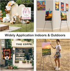Nicpro Folding Easels for Display, 3 Pack 63 Inch Metal Floor Easel Stand Tripod Black Portable for Artist Poster Wedding with Carry Bag