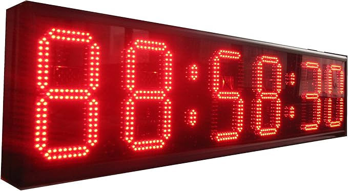 AZOOU 10" High Character LED Wall Clock LED Digital Timer Countdown and Up by IR Remote Control Red Color