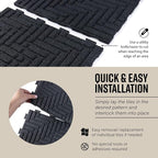 Playsafer Herringbone Rubber Interlocking Tiles | 16 X 16 | Easy Install for Indoor and Outdoor Use (Dark Gray, 10 Tiles)