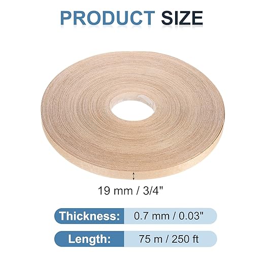 PATIKIL Red Oak Edge Banding, 3/4 Inch x 250 ft Wood Veneer Tape Pre-glued Flexible Plywood Edge Banding with Hot Melt Adhesive for Furniture Restoration