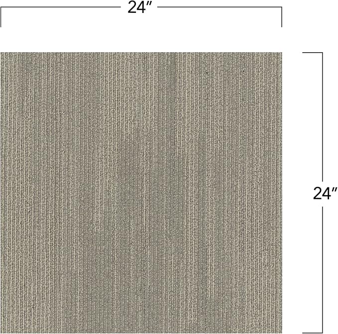 Mohawk Elite 24" x 24" Berber (Loop pile), 0.1" Pile Height, Carpet Tile, Nylon Fiber, Dove Color, (1 Tile)
