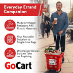 dbest products GoCart, Red Grocery Cart Shopping Laundry Basket on Wheels