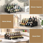 4 Set Large Black Wooden Tiered Riser Display Stands for Vendor Events,Stackable Wooden Cupcake Stand,Farmhouse Decor Wood Dessert Table Display Set,Vendor Booth Display Items,Food Display Risers for Party（12-11.2-10.4-9.6IN）