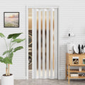24"-36" x 80 Accordion Doors Interior Folding Door, PVC Accordion Door with 1 Frosted Acrylic Glass with Upgraded Roller & Handle & Complete Hardware, for Closet Bathroom Doorways, White