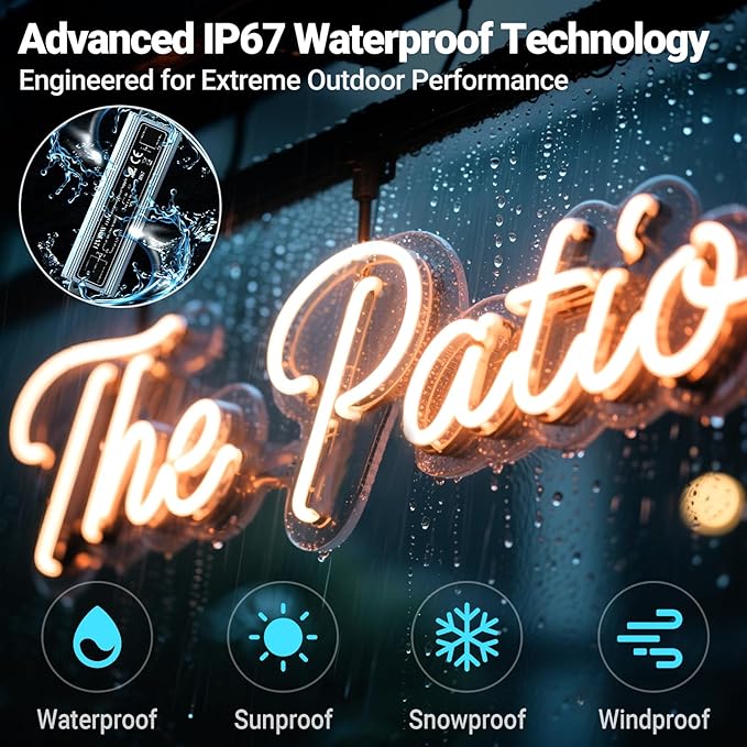 Large Outdoor Neon Signs Waterproof Ip67, Custom Outdoor Led Signs Waterproof LED Light for Patio, Backyard, Pool, Business, Beach, Bar, Wedding, Customizable Outdoor Waterproof Light Up