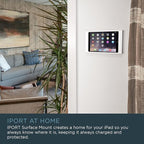 iPort 70808 Surface Mount System iPad Wall Mount – Slim & Secure iPad 10.2" (9th, 8th, 7th Gen) Enclosure | Built-in PoE Charging | Aluminum Flush Wall Dock for Smart Home & Commercial Use – Black