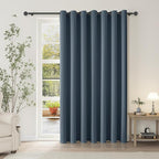 ChrisDowa Room Divider Curtain 96 Inches Long, Wide Blackout Sliding Door Curtain for Bedroom, Room Darkening Privacy Window Curtain for Patio Door (1 Panel Set, Stone Blue, 100 x 96 Inch)