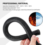 RED WOLF 1/4” x 10FT Cable Sleeves Cord Management Braided Wire Loom Sleeving Protector Wiring Cable Cover Flexible Self-Wrap for Automotive Home Office Anti-Scratch High-Temperature Black