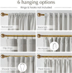 NICETOWN Waffle Weave Linen Grey 108 inch Curtains, Privacy Farmhouse Drapes Light Filtering Window Treatments for Living Room, W52 x L108, 2 Panels