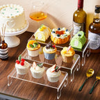 3 Pcs Extra Large 12,11,10 Inch Acrylic Display Risers Clear Acrylic Shelf Riser Display Stands 5 mm Thick Rectangular for Collectibles Figures
