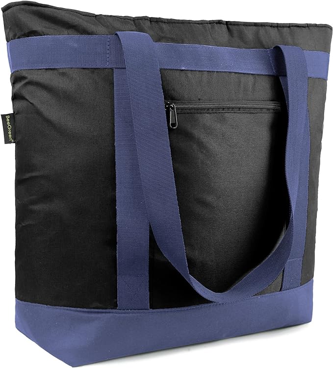 BeeGreen Cooler Bag Soft Leakproof Insulated Tote with Zipper for Beach Travel Grocery
