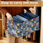 Decorative 32L Space Dinosaur Storage Bins with Handles, Organization and Storage, Cube Storage Organizer for Hamper, Nursery