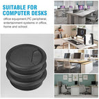 2-3/8" Spring Desk Grommet, JTemgle Plastic Cable Hole Cover with Hole Saw Computer Table Cord Wire Organizer Caps Desktop Cord Management for Home Office TV Stands Tabletops - Black, 13 Pcs