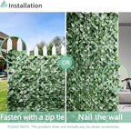 SunnyRoyal 3 Pcs 4' x 8' Artificial Fence Ivy Privacy Screen Greenery Wall with Mesh Back Ivy Leaf Fence Screen Decoration for Patio Outdoor Garden Yard Garden
