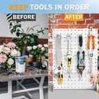 2 Pcs Metal Pegboard Display Stand with 24 Peg Hooks for Retail Crafe Shows&Fairs,White Merchandise Display Rack for Seling Accessories,Display Stands for Boutique,Stores(16*12 inch)