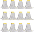 Matthew Cleaning Commercial Mop Head Replacement, 5 Inch Wide Headband, Looped End Cotton Blend String Wet Mops for Floor Cleaning, 24 oz Large, Case Pack 12 Pcs White