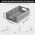 GRANNY SAYS Wicker Baskets for Storage, Waterproof Rattan Storage Baskets, Odorless Wicker Basket with Handles, Decorative Storage Containers, Gray Basket for Pantry Storage, 2-Pack