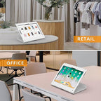 Tablet POS Stand - Heavy Duty Steel Kiosk Stand with 360° Swivel Base Anti-Theft Compatible with 10.9" iPad 10th, Pro 11" 1 2 3 4, Air 4 5, Air 11", iPad 11"(A16) - BSC102WA
