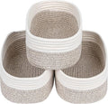 CubesLand Baskets for Shelves Storage,Cube Shelf Closet Storage Bins Set 3,Long-lasting &Skin-friendly Toy Basket Bin,Stylish Room Decor Basket,Woven Off White/Light Brown