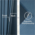 MIULEE Velvet Curtains 90 Inches Long 2 Panels Set for Bedroom, Pinch Pleat Back Tab Luxury Thermal Insulated Living Room Darkening Drapes Pleated Blackout Window Curtains with Hooks, Dark Slate