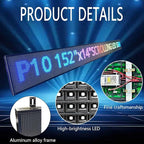 HS P10 Outdoor Programmable Scrolling Led Signs, Open Neon Sign, Digital Electronic Message Board Custom, Large Display Banner Waterproof , for Business Store Commercial Restaurant Window Advertising Public, Full Color High Brightness 152’’x14’’ WIFI c...