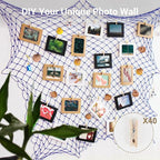 80x40 Inch Decorative Fishing Net w/Shells & Clips, 3mm Thickness Navy Blue Natural Cotton Large Photo Hanging Fishnet, Wall Party Decorations for Nautical Pirate Hawaii Mermaid Themed Party