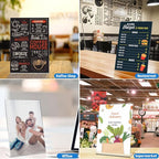 Laerjin Acrylic Sign Holder 4 x 6 - 10 Pack Slanted L-Shaped Photo & Menu Display Stand, Clear Plastic Frame with Side Loading Design - For Tabletop Signs in Cafés, Events, Retail
