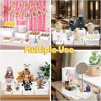 8 Pcs Buffet Food Risers,11" Large Acrylic Dessert Cupcake Table Stands White Fruit Display Shelf Catering Supplies Party Jewelry Show Decor Risers With Protective Film（11",10", 8", 7",6",5",4", 4")