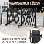 18 FT 44" High Industrial Metal Expandable Barricade，Retractable Traffic Fence with Casters, Folding Security Gate,Portable Barricade Gate for Construction Area, Traffic Control,Driveway and Garden